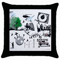 Skater-underground Throw Pillow Case (black) by PollyParadise