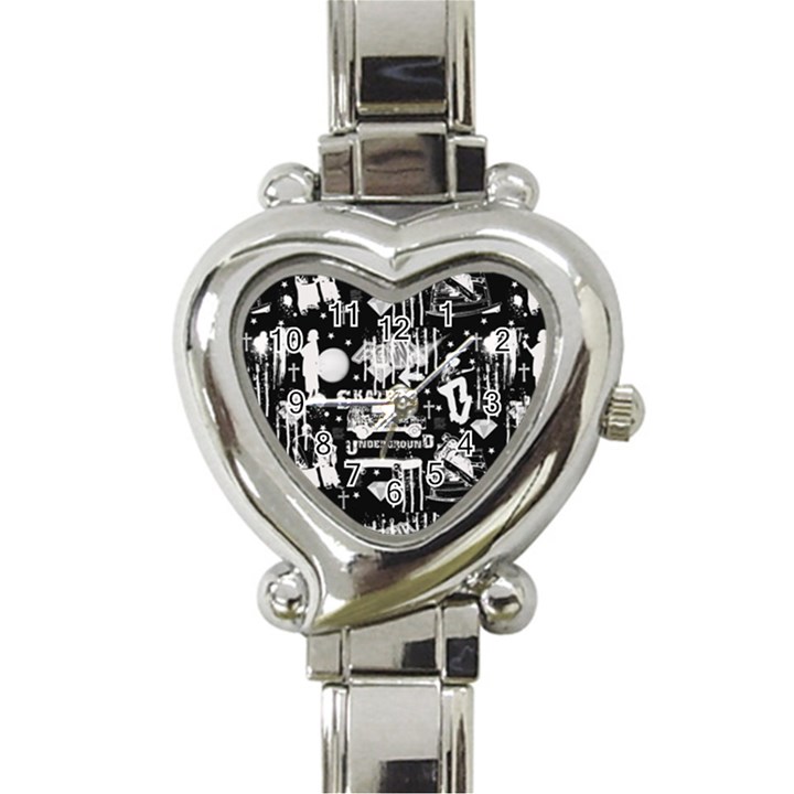 Skater-underground2 Heart Italian Charm Watch