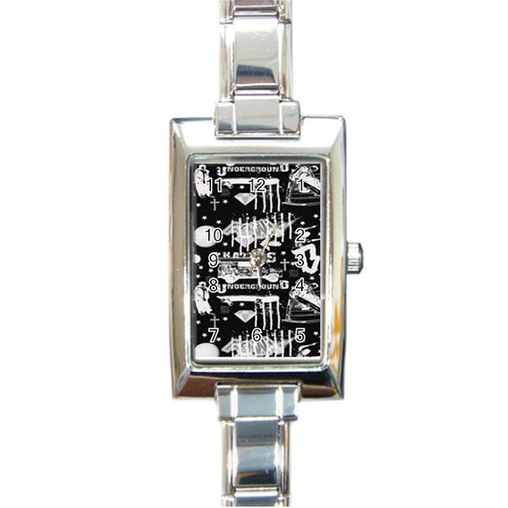 Skater-underground2 Rectangle Italian Charm Watch