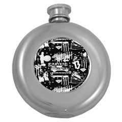 Skater-underground2 Round Hip Flask (5 Oz) by PollyParadise