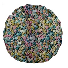 Multicolored Watercolor Stones Large 18  Premium Round Cushions by SychEva