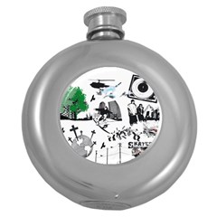 Skaterunderground Round Hip Flask (5 Oz) by PollyParadise