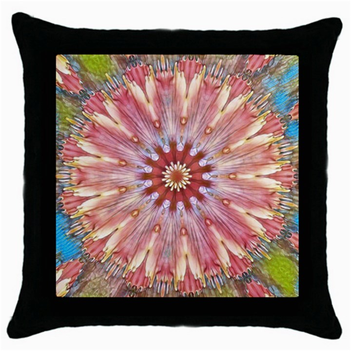 Pink Beauty 1 Throw Pillow Case (Black)