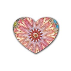 Pink Beauty 1 Rubber Coaster (heart)  by LW41021