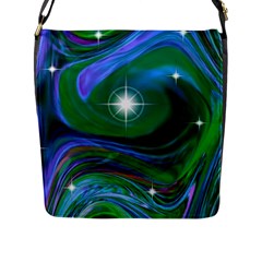 Night Sky Flap Closure Messenger Bag (l) by LW41021