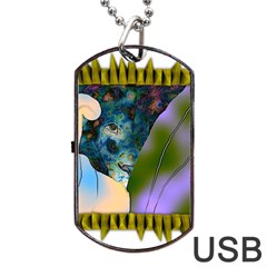 Jungle Lion Dog Tag Usb Flash (two Sides) by LW41021