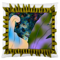 Jungle Lion Large Flano Cushion Case (one Side) by LW41021