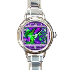 Feathery Winds Round Italian Charm Watch by LW41021