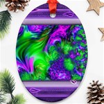 Feathery Winds Oval Ornament (Two Sides) Front