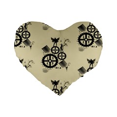 Angels Standard 16  Premium Flano Heart Shape Cushions by PollyParadise