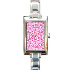 Pink Petals Rectangle Italian Charm Watch by LW323