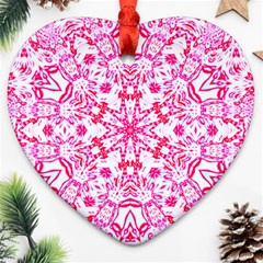 Pink Petals Heart Ornament (two Sides) by LW323