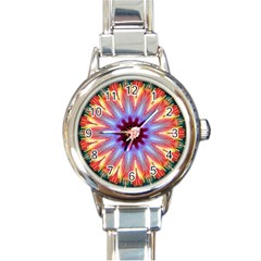 Passion Flower Round Italian Charm Watch by LW323