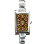 Woodwork Rectangle Italian Charm Watch Front