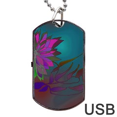 Evening Bloom Dog Tag Usb Flash (two Sides) by LW323