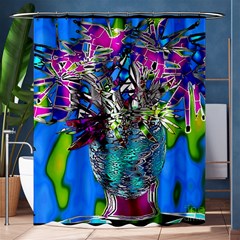 Exotic Flowers In Vase Shower Curtain 60  X 72  (medium)  by LW323