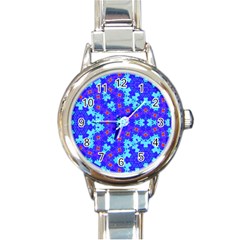 Blueberry Round Italian Charm Watch by LW323