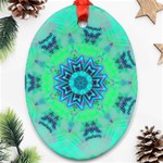 Blue green  Twist Ornament (Oval) Front