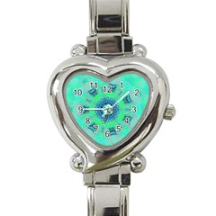 Blue Green  Twist Heart Italian Charm Watch by LW323