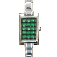 Green Clover Rectangle Italian Charm Watch by LW323