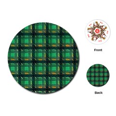 Green Clover Playing Cards Single Design (round) by LW323