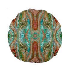 Emerald Marbling Standard 15  Premium Round Cushions by kaleidomarblingart