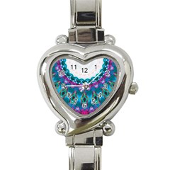 Peacock Heart Italian Charm Watch by LW323