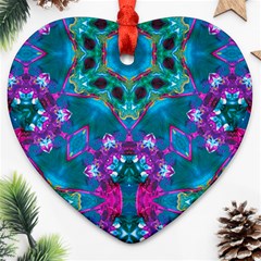 Peacock2 Heart Ornament (two Sides) by LW323