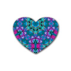 Peacock2 Rubber Coaster (heart)  by LW323