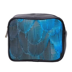 Feathery Blue Mini Toiletries Bag (two Sides) by LW323