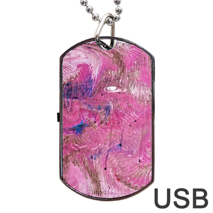 Pink feathers Dog Tag USB Flash (Two Sides)