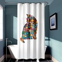 Flower Cat Shower Curtain 36  X 72  (stall)  by LW323