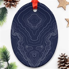 Blue Topography Oval Ornament (two Sides) by goljakoff