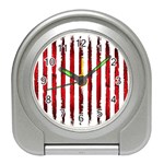 Red stripes Travel Alarm Clock Front