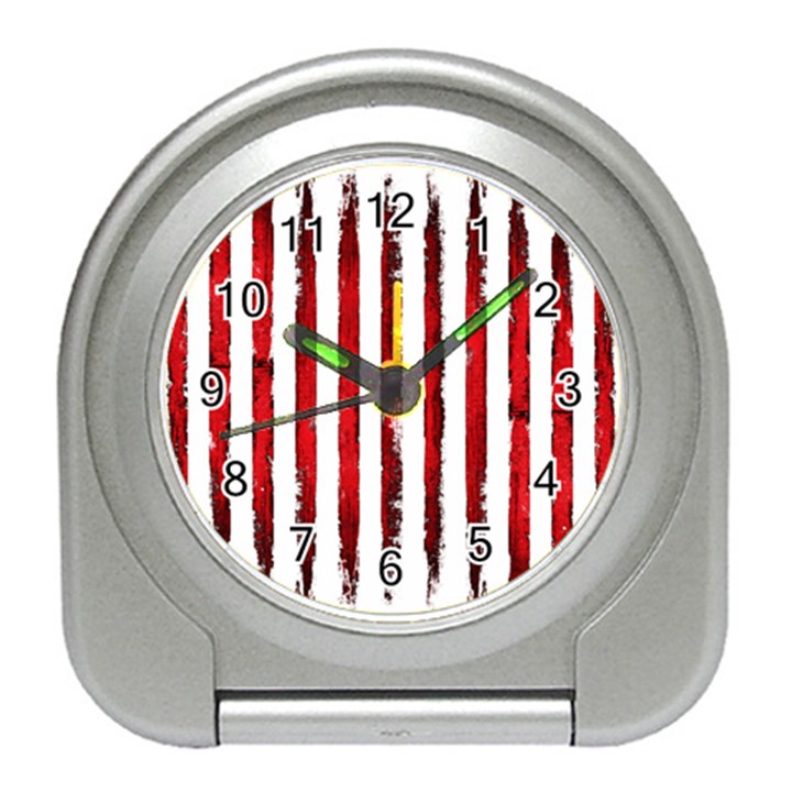 Red stripes Travel Alarm Clock