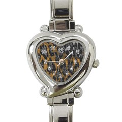 Animalprint Heart Italian Charm Watch by PollyParadise