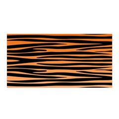 Tiger Stripes, Black And Orange, Asymmetric Lines, Wildlife Pattern Satin Wrap by Casemiro