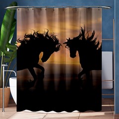 Evening Horses Shower Curtain 60  X 72  (medium)  by LW323