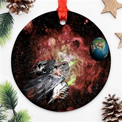 Space Round Ornament (two Sides) by LW323