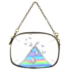 Minimal Holographic Butterflies Chain Purse (two Sides) by gloriasanchez