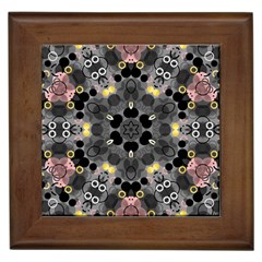 Abstract Geometric Kaleidoscope Framed Tile by alllovelyideas