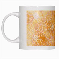 Flowers Pattern Orange Yellow White Mugs by alllovelyideas