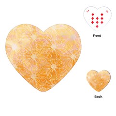 Flowers Pattern Orange Yellow Playing Cards Single Design (heart) by alllovelyideas