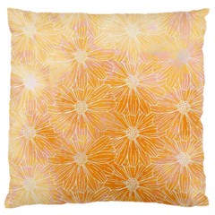 Flowers Pattern Orange Yellow Standard Flano Cushion Case (one Side) by alllovelyideas