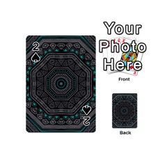 Mandala Vert Noir Pattern Playing Cards 54 Designs (mini) by alllovelyideas