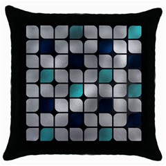 Pattern Abstrat Geometric Blue Grey Throw Pillow Case (black) by alllovelyideas