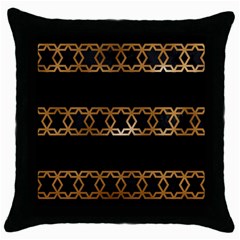 Pattern Geometric Gold Black Throw Pillow Case (black) by alllovelyideas