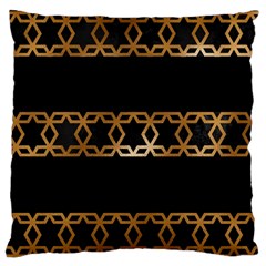 Pattern Geometric Gold Black Large Cushion Case (one Side) by alllovelyideas