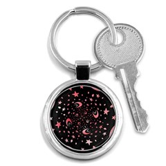 Pattern Lune Étoile Profondeur Key Chain (round) by alllovelyideas