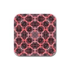 Pattern Rouge Noir Rubber Square Coaster (4 Pack)  by alllovelyideas